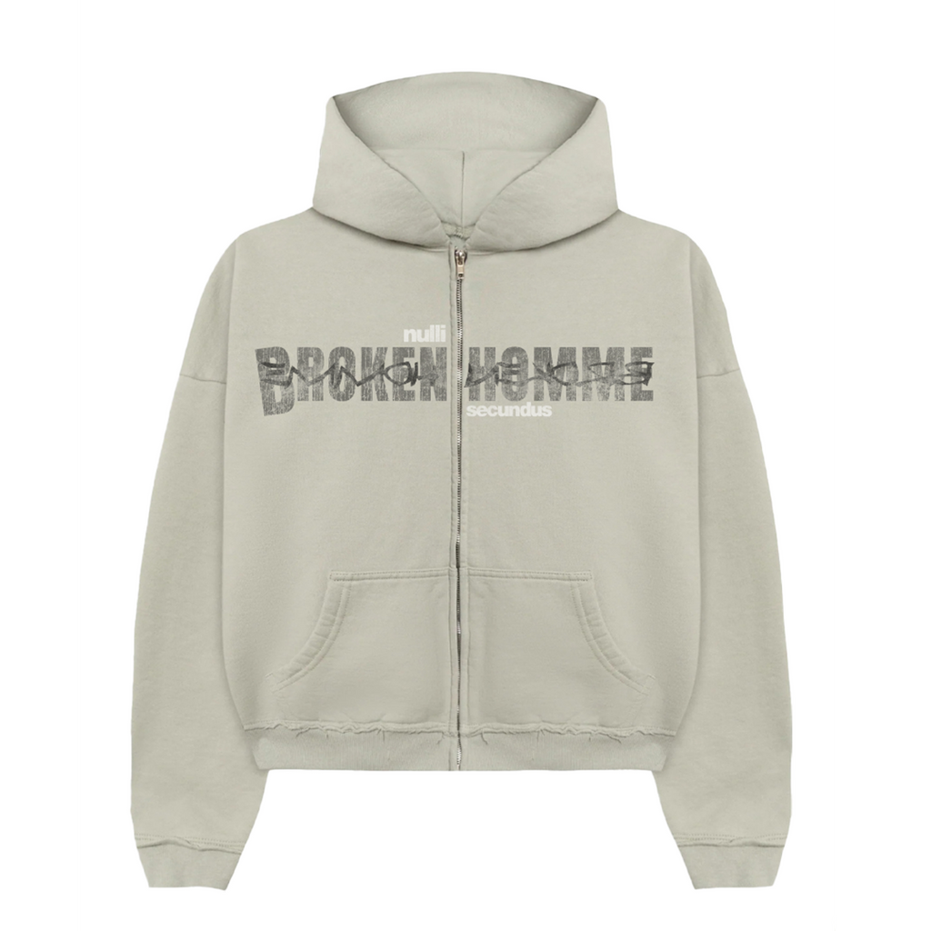 Nulli Broken Homme Zip-Up Hoodie (Grey)